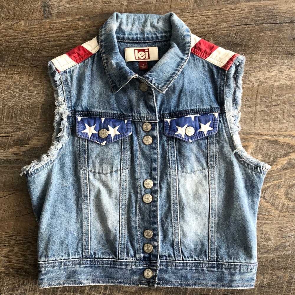Blue jean American vest